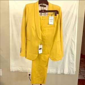 zara yellow suit